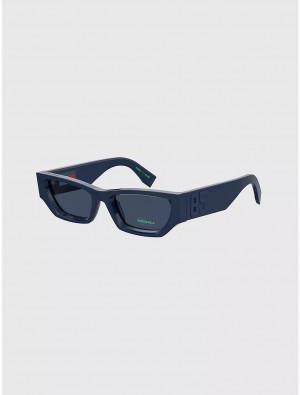 Tommy Hilfiger Wrap Sunglasses Sunglasses Blue | 1208-KOVCS