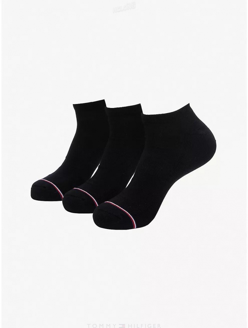 Tommy Hilfiger Ankle Sock 3-Pack Socks Black | 3076-YWPEB