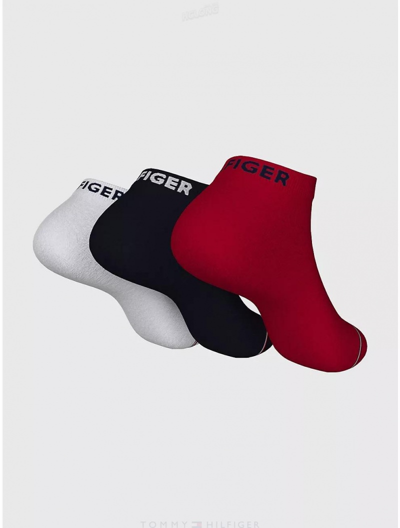 Tommy Hilfiger Ankle Sock 3-Pack Socks Classic White /Multi | 7493-XPFIB