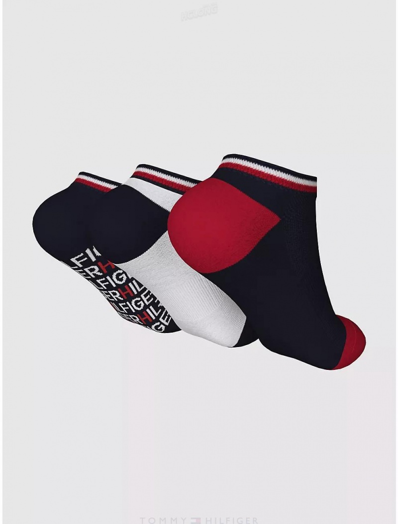 Tommy Hilfiger Ankle Sock 3-Pack Socks Desert Sky/Multi | 7842-LFNMG