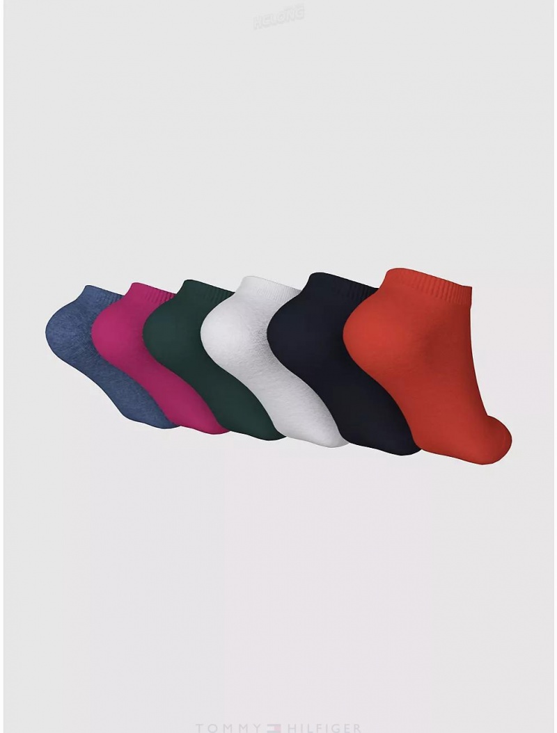 Tommy Hilfiger Ankle Sock 6-Pack Socks Blue Heather/Multi | 9487-ORUYE