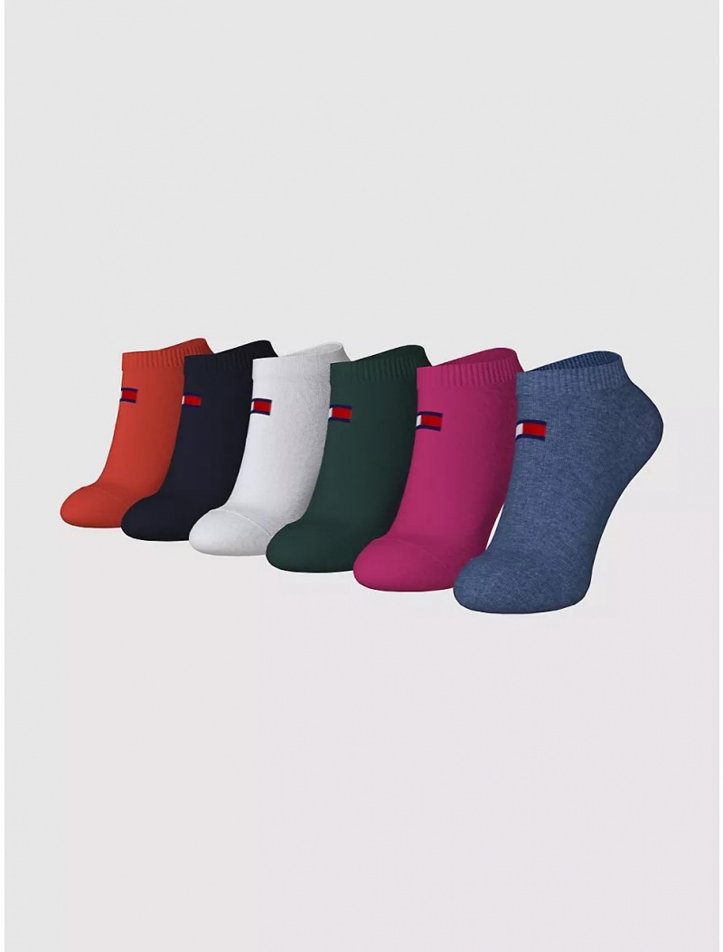 Tommy Hilfiger Ankle Sock 6-Pack Socks Blue Heather/Multi | 9487-ORUYE