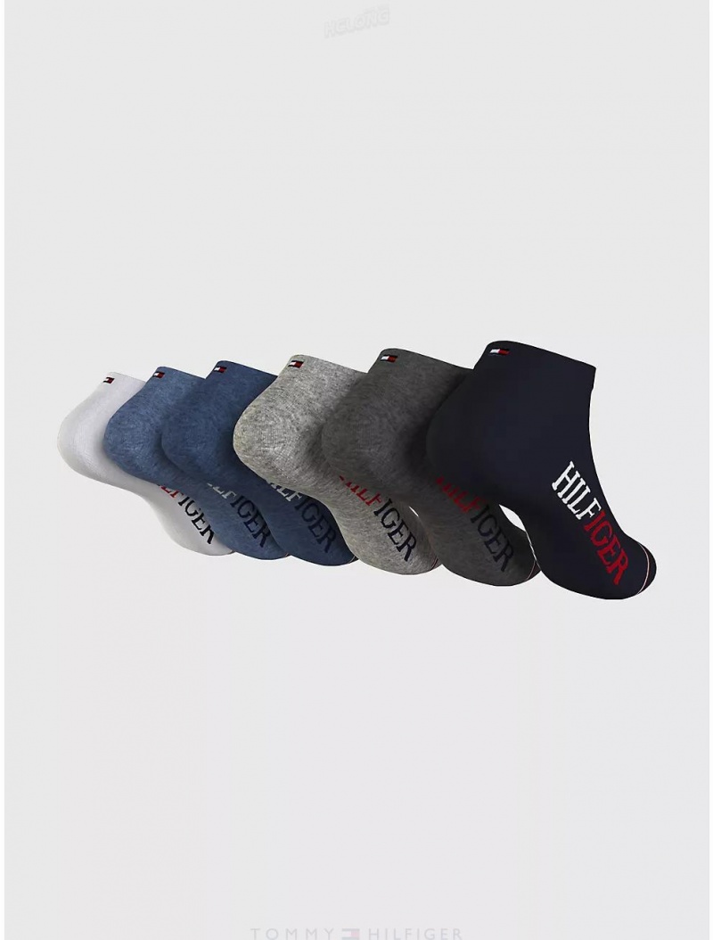 Tommy Hilfiger Ankle Sock 6-Pack Socks Classic White /Multi | 1982-DELFK