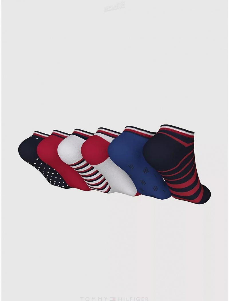 Tommy Hilfiger Ankle Sock 6-Pack Socks Desert Sky/Multi | 9608-JEQMO