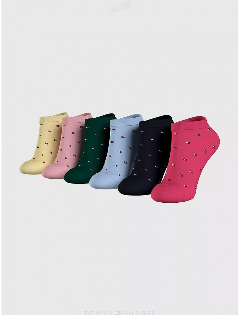 Tommy Hilfiger Ankle Sock 6-Pack Socks Pink Splendor/Multi | 4520-LMKRT