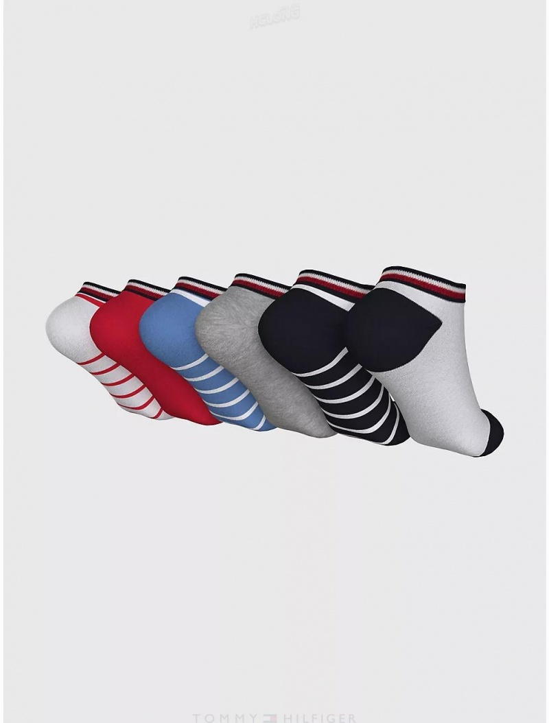 Tommy Hilfiger Ankle Sock 6-Pack Socks White/Multi | 2731-VBZUM