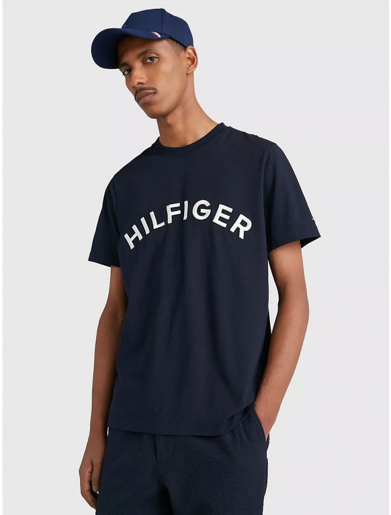 Tommy Hilfiger Arch Logo T-Shirt T-Shirts Desert Sky | 4760-SQUEV