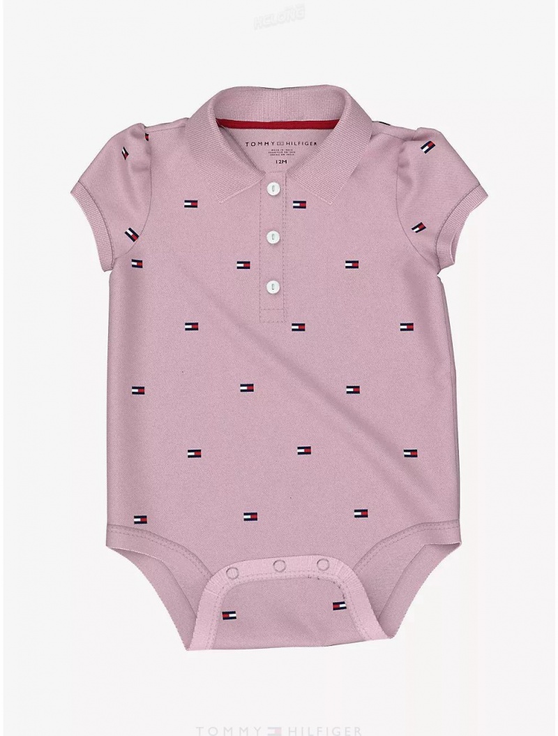 Tommy Hilfiger Babies' Flag Onesie Onesies Ballerina Multi | 7592-FEJDN