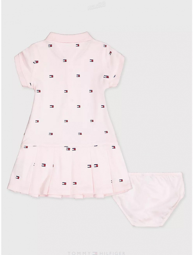 Tommy Hilfiger Babies' Flag Print Dress Dresses & Skirts Ballerina | 8569-ZRQAC