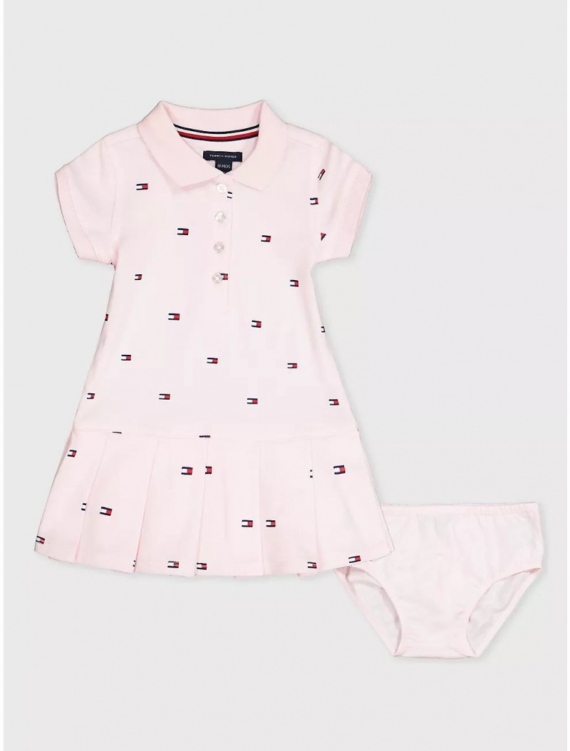 Tommy Hilfiger Babies\' Flag Print Dress Dresses & Skirts Ballerina | 8569-ZRQAC