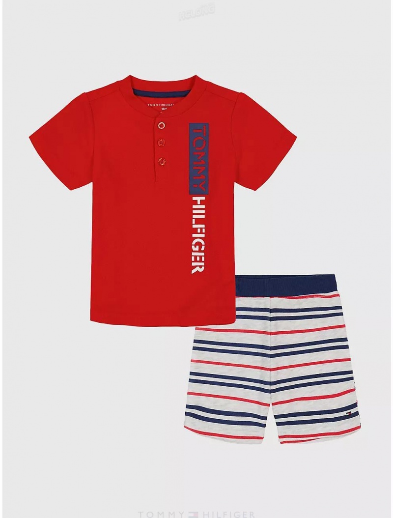 Tommy Hilfiger Babies' Henley and Short Set 2PC Sets Assorted | 5163-FNZLO