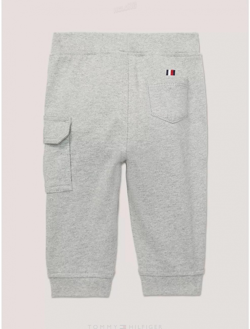 Tommy Hilfiger Babies' Knit Cargo Pant Pants Grey Heather | 9123-JADNQ