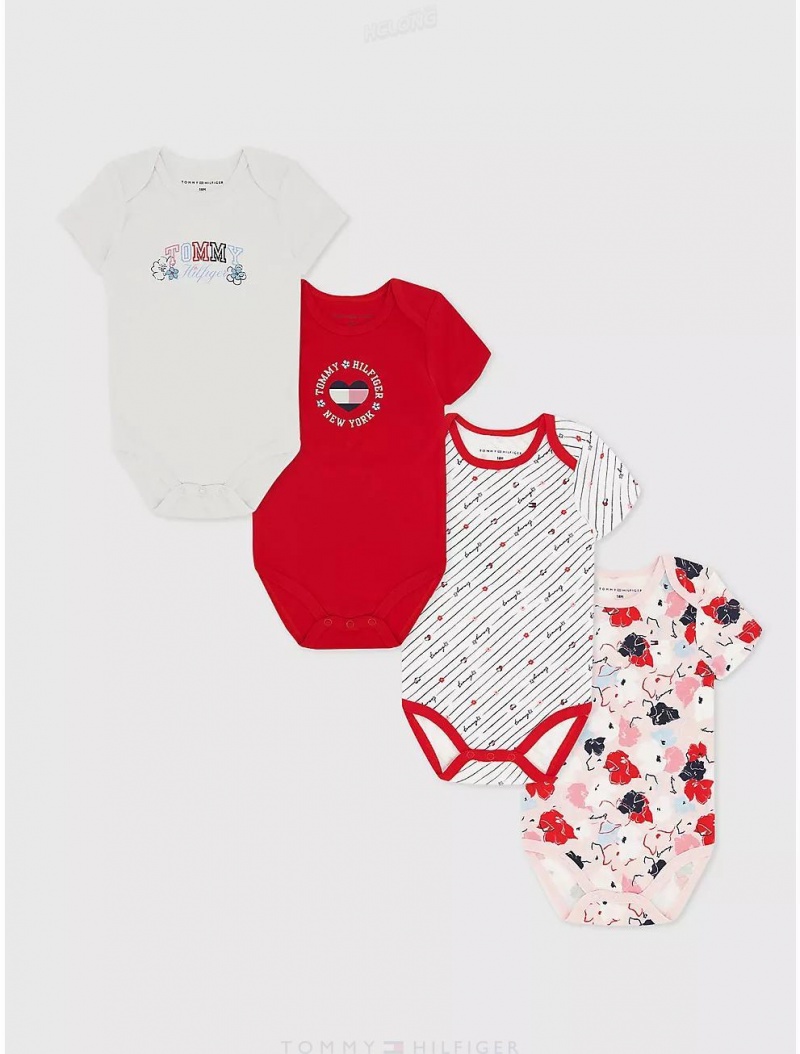 Tommy Hilfiger Babies' Onesie Set 4PK Onesies Assorted | 2183-ZLEJC