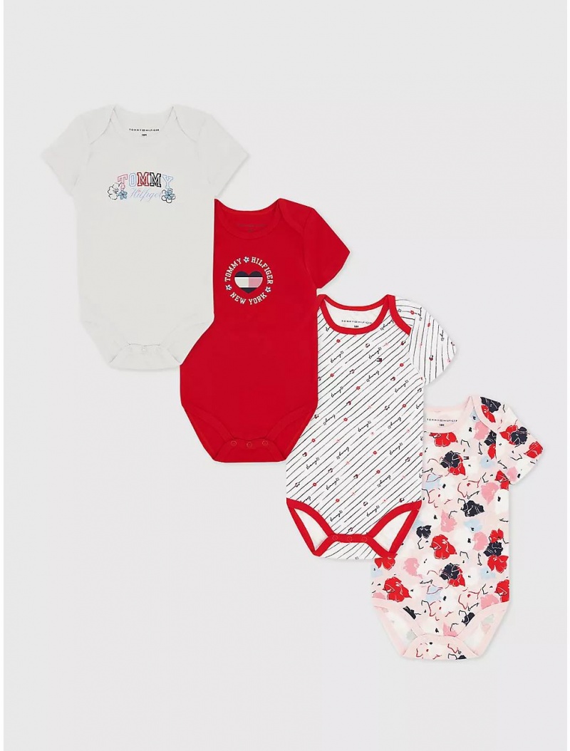 Tommy Hilfiger Babies\' Onesie Set 4PK Onesies Assorted | 2183-ZLEJC