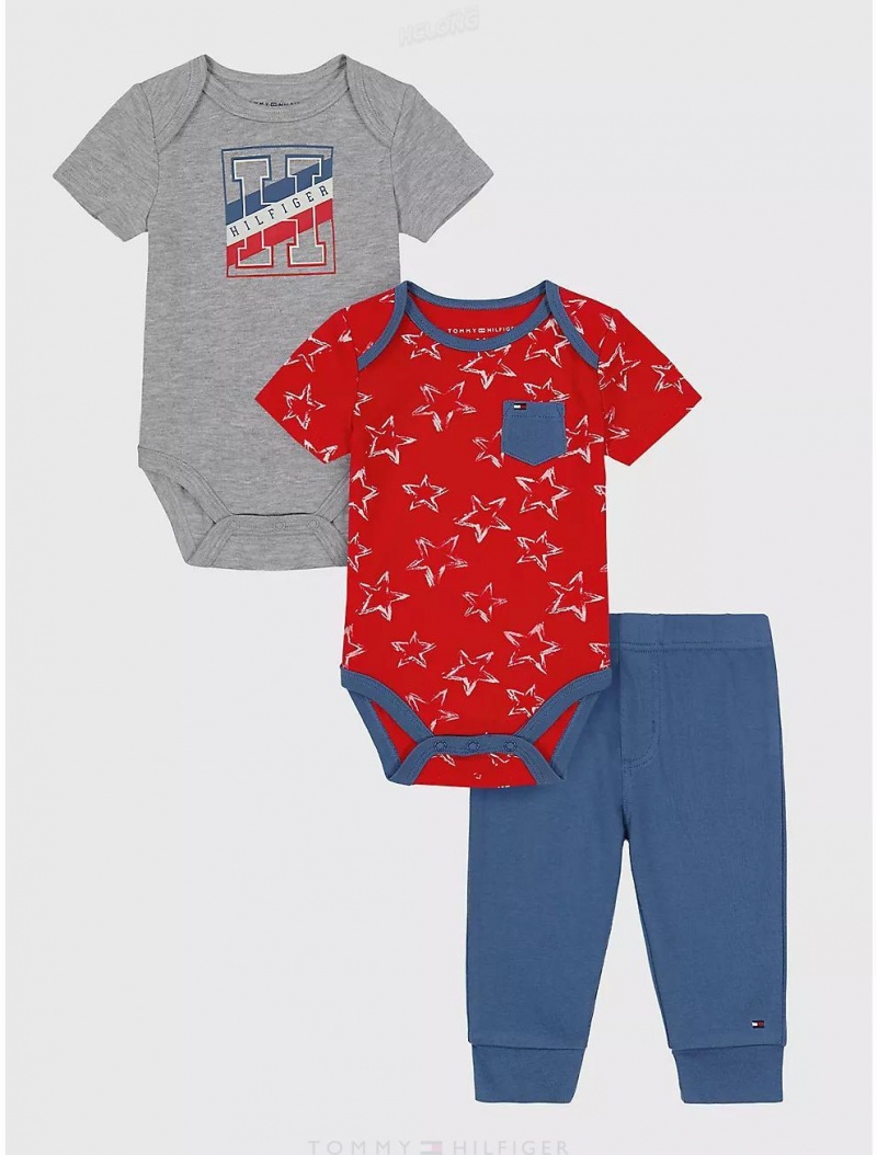 Tommy Hilfiger Babies' Onesie and Pant Set 3PC Sets Assorted | 8736-GPLFJ