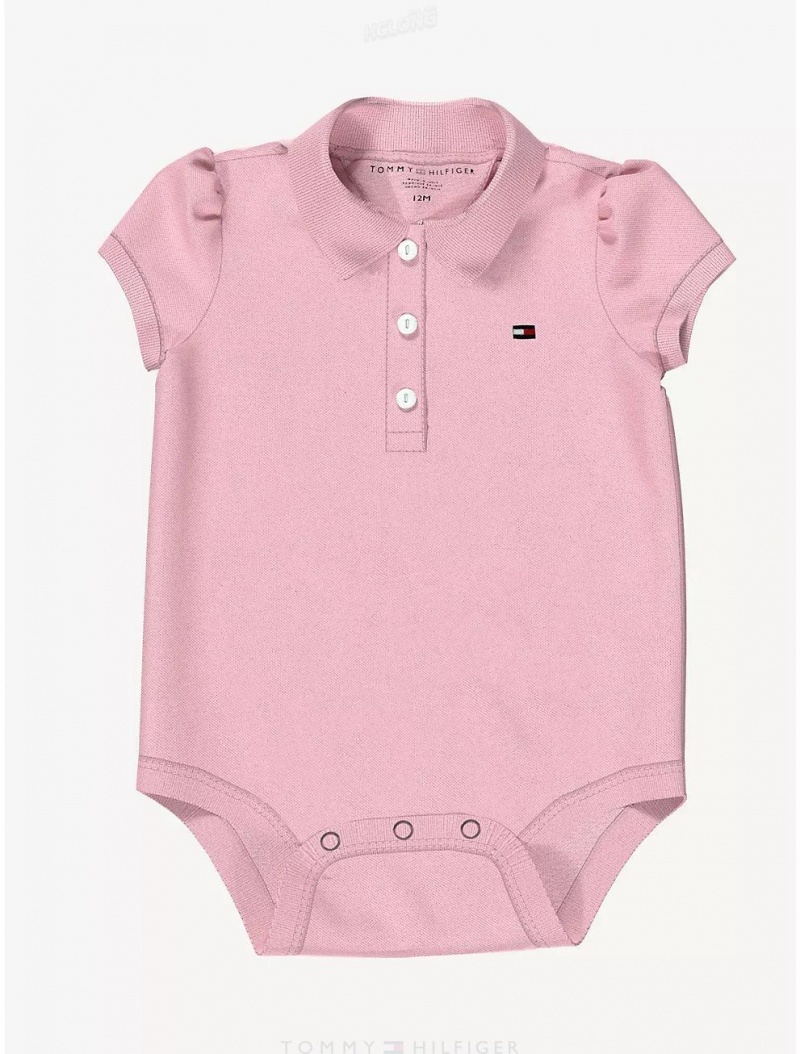 Tommy Hilfiger Babies' Polo Onesie Onesies Rose Shadow | 4612-EIVCH