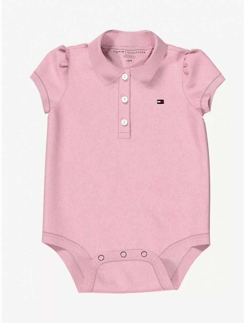 Tommy Hilfiger Babies\' Polo Onesie Onesies Rose Shadow | 4612-EIVCH