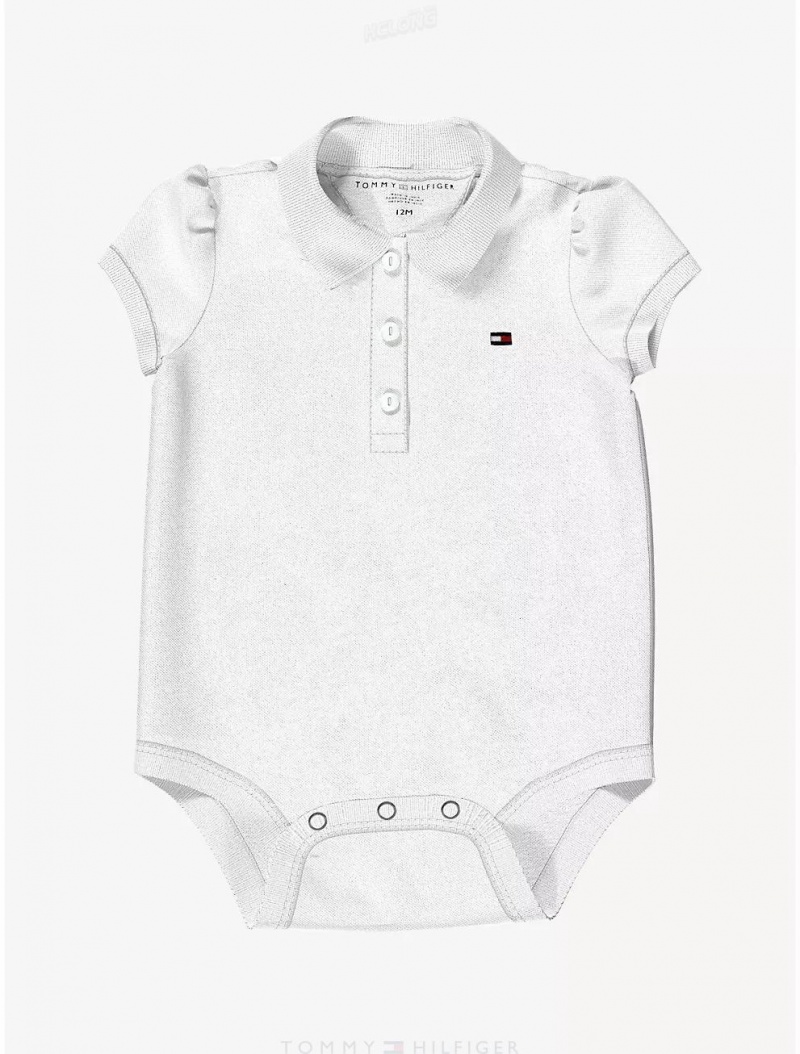 Tommy Hilfiger Babies' Polo Onesie Onesies Fresh White | 5324-YBJQT