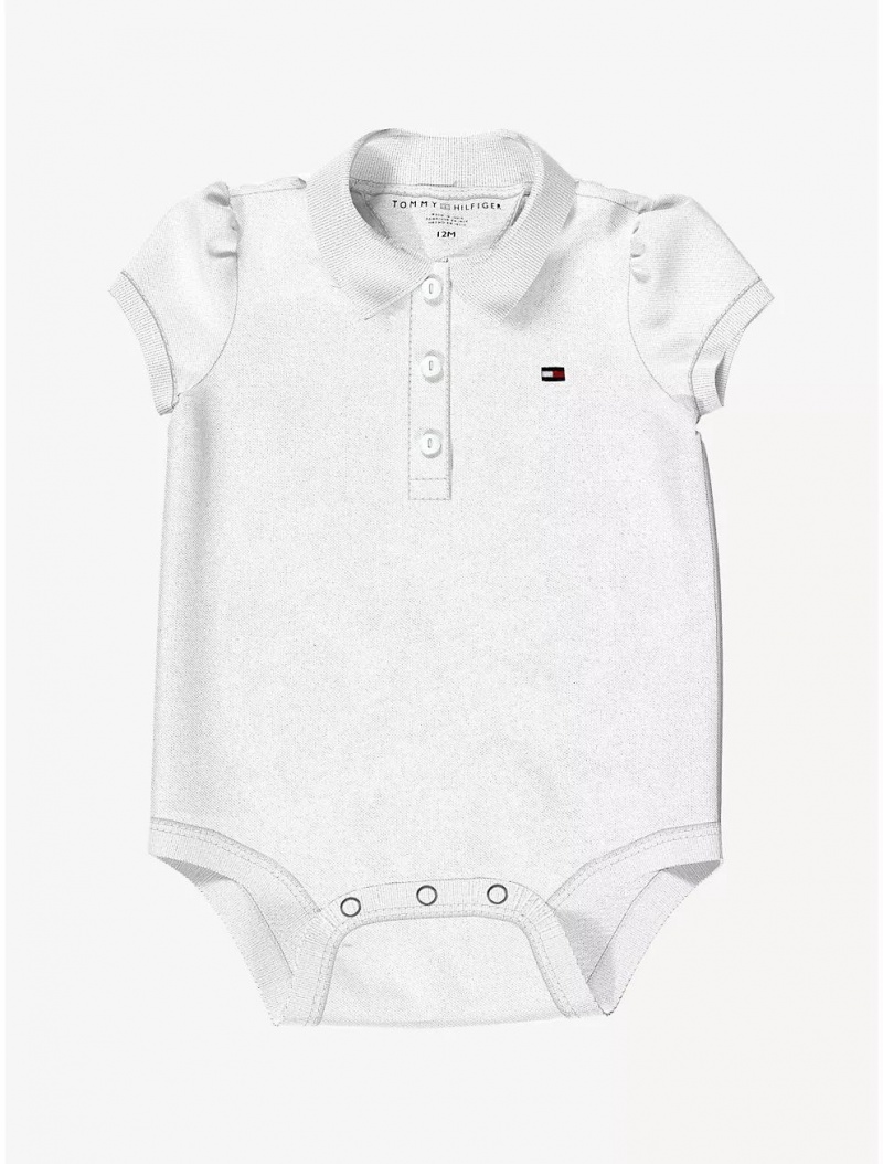 Tommy Hilfiger Babies\' Polo Onesie Onesies Fresh White | 5324-YBJQT