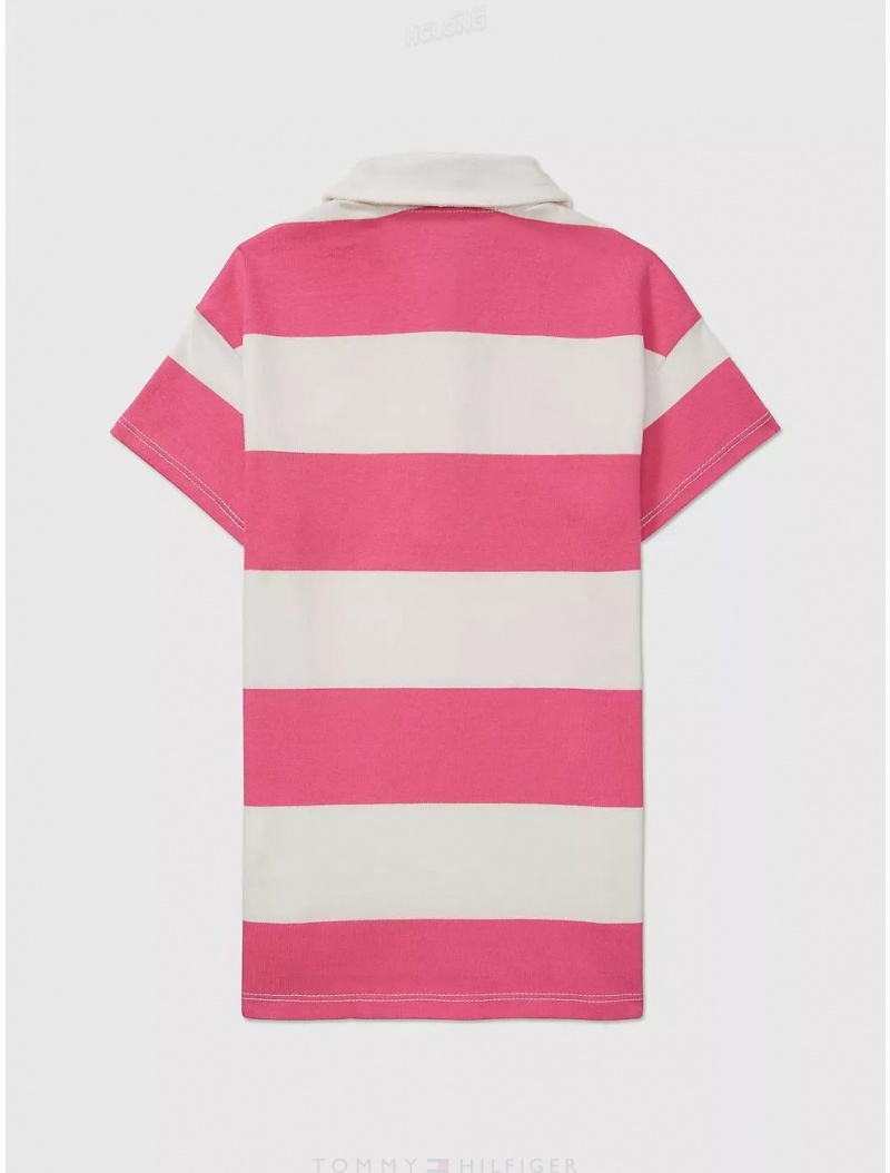 Tommy Hilfiger Babies' Rugby Stripe Dress Dresses & Skirts Coral Berry Multi | 1875-XOAPR