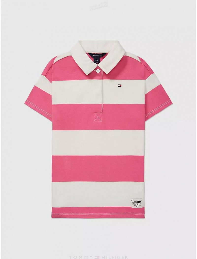 Tommy Hilfiger Babies' Rugby Stripe Dress Dresses & Skirts Coral Berry Multi | 1875-XOAPR