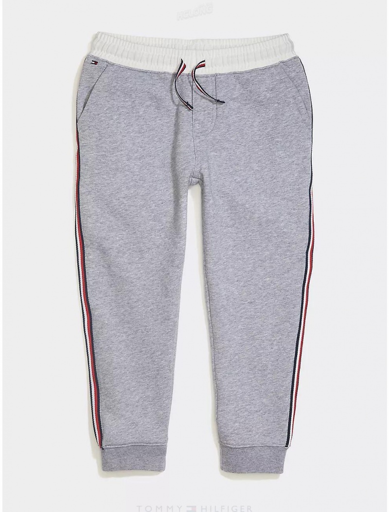 Tommy Hilfiger Babies' Side Stripe Jogger Sweatpants + Joggers Academy Grey Heather | 6752-HZQXN