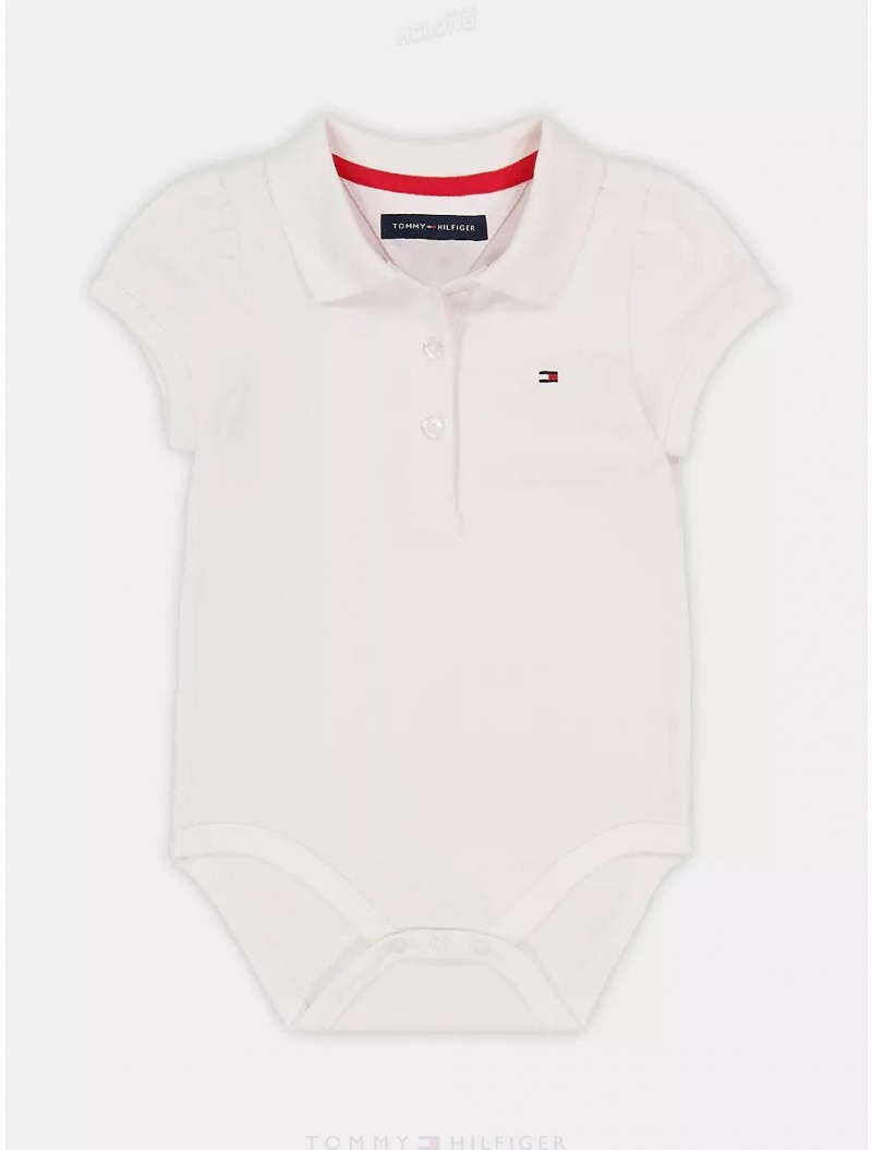 Tommy Hilfiger Babies' Solid Bodysuit Bodysuits White | 2514-XTQEO