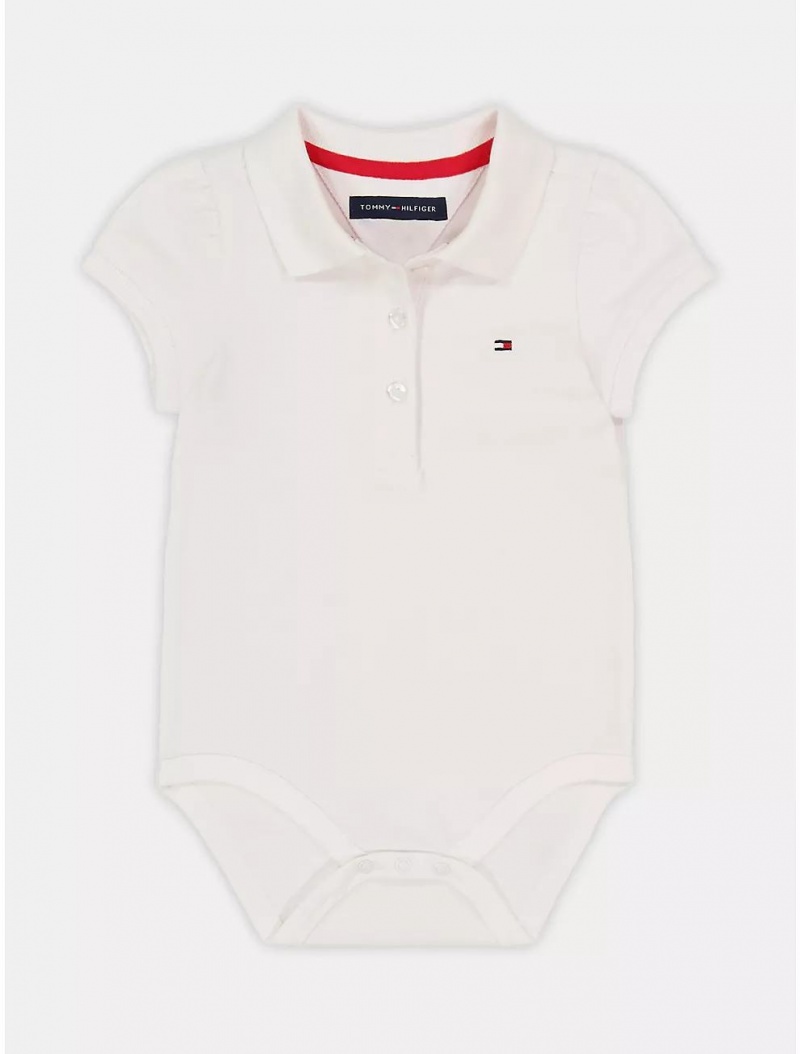 Tommy Hilfiger Babies\' Solid Bodysuit Bodysuits White | 2514-XTQEO