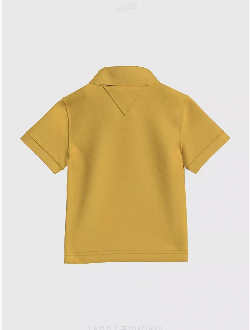 Tommy Hilfiger Babies' Solid Stretch Polo Polos Yielding Yellow | 0316-DGBTL