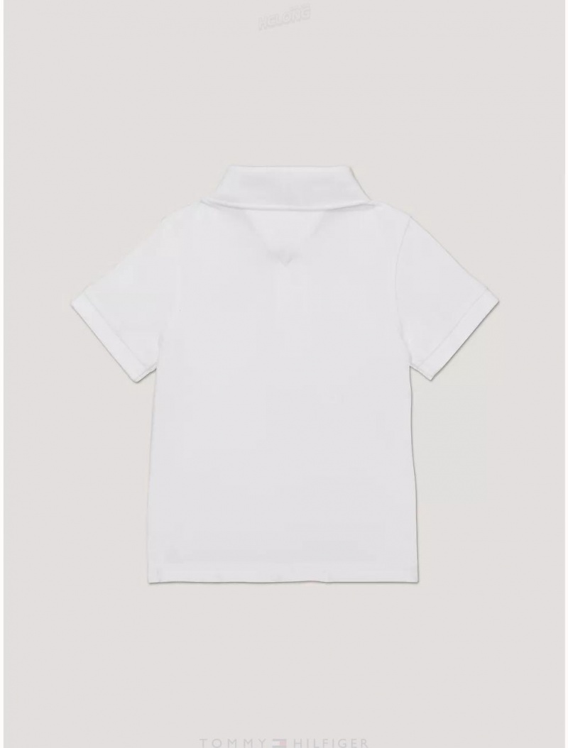 Tommy Hilfiger Babies' Solid Stretch Polo Polos Fresh White | 1257-AMZHV