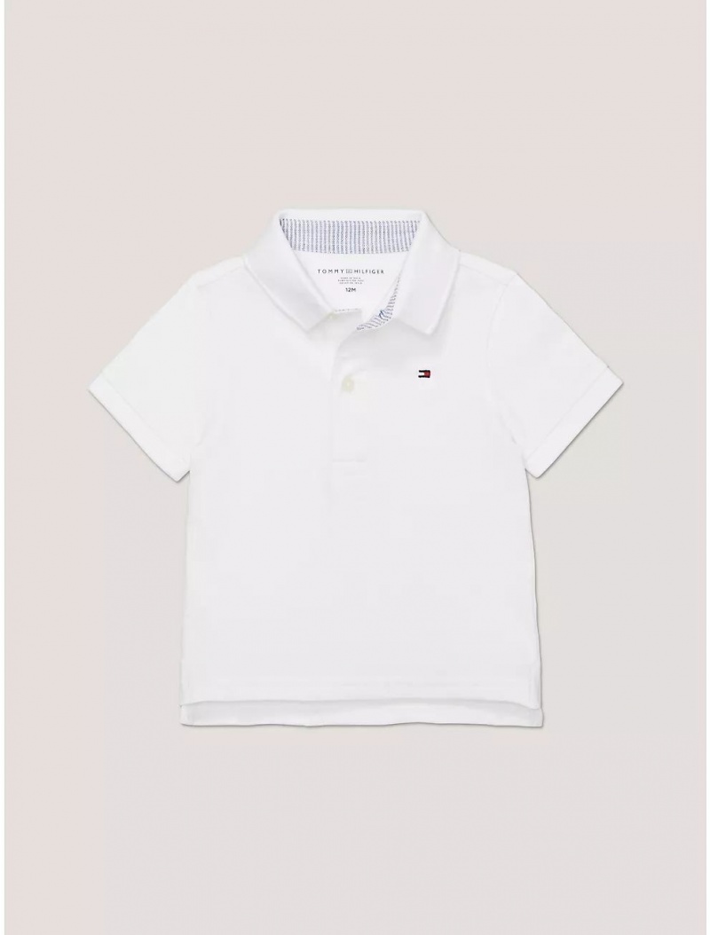 Tommy Hilfiger Babies\' Solid Stretch Polo Polos Fresh White | 1257-AMZHV