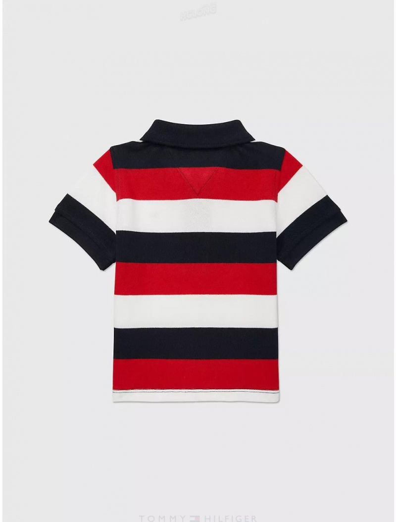 Tommy Hilfiger Babies' Stripe Polo Polos Desert Sky | 3206-NESRL