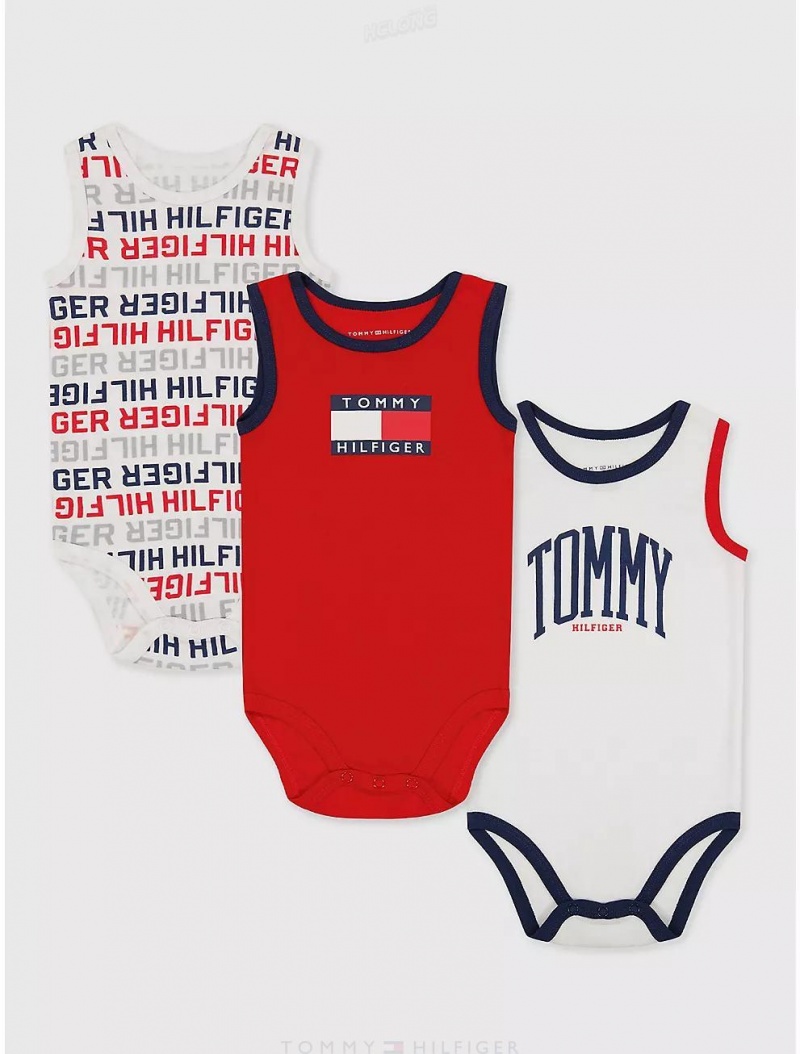 Tommy Hilfiger Babies' Tank Onesie Set 3PK Onesies Assorted | 8349-TJNAR