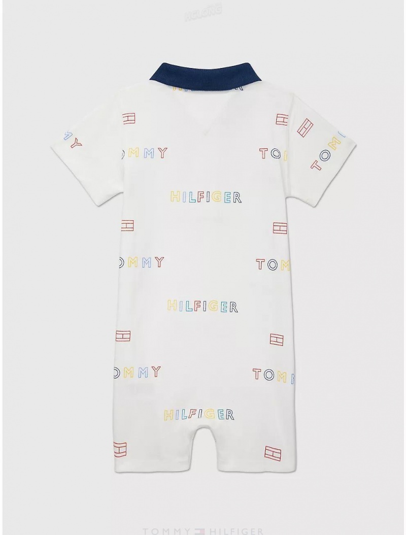 Tommy Hilfiger Babies' Tommy Logo Onesie Onesies Fresh White Multi | 7210-GAWTV