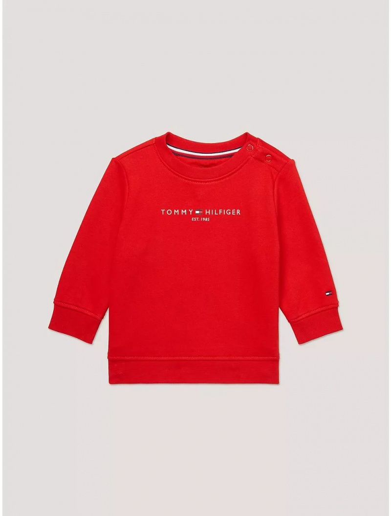 Tommy Hilfiger Babies\' Tommy Logo Sweatshirt Sweatshirts & Sweaters Blush Red | 4923-GNPXF