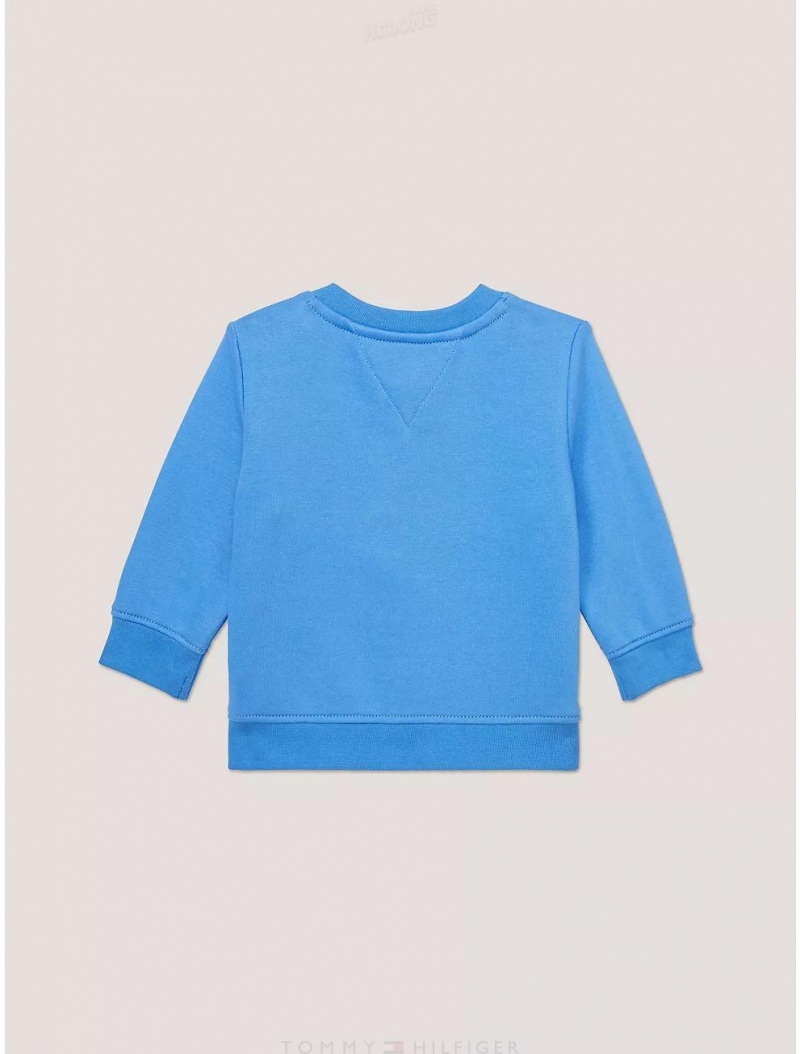 Tommy Hilfiger Babies' Tommy Logo Sweatshirt Sweatshirts & Sweaters Aegean Ocean | 0763-SDAKZ