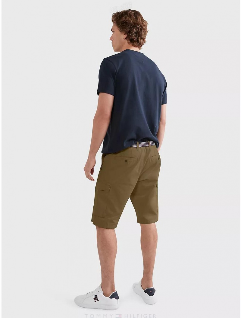 Tommy Hilfiger Belted Cargo Short Shorts Faded Military | 6829-EZYUQ