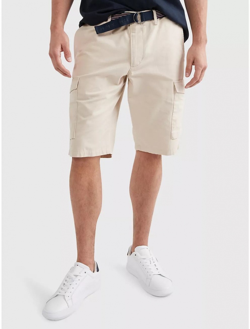 Tommy Hilfiger Belted Cargo Short Shorts Mudstone | 2890-NKVCZ