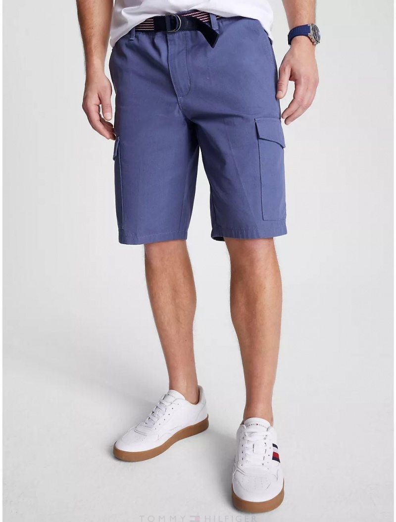 Tommy Hilfiger Belted Cargo Short Shorts Bank Blue | 0674-XDENP