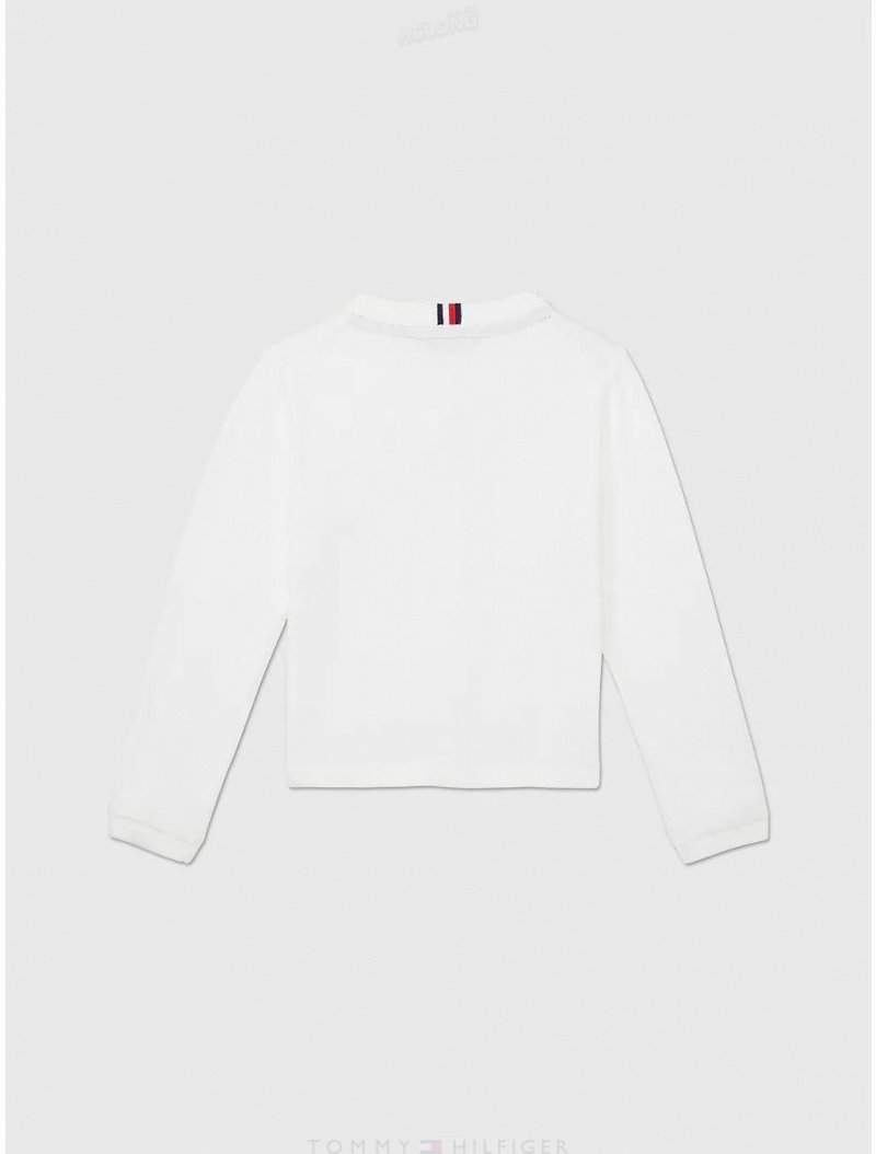 Tommy Hilfiger Big Kids' Cardigan Sweatshirts & Sweaters Fresh White | 0938-XYJRL