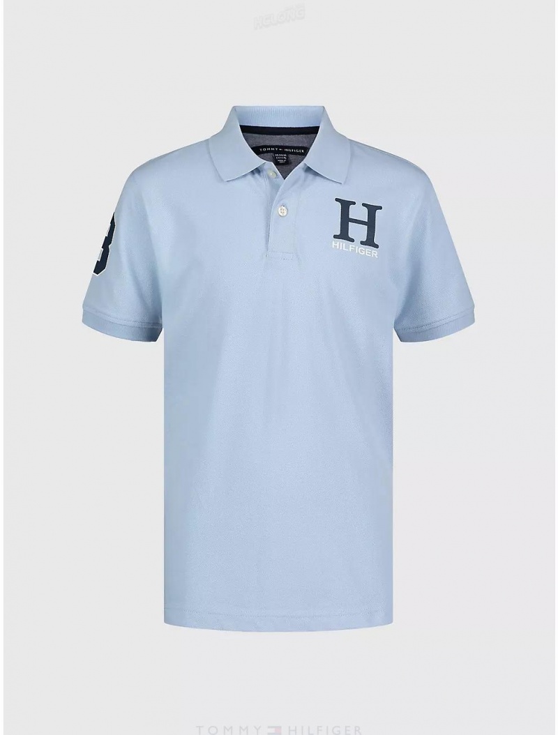 Tommy Hilfiger Big Kids' H Polo Polos Cerulean | 7659-ZQKNY