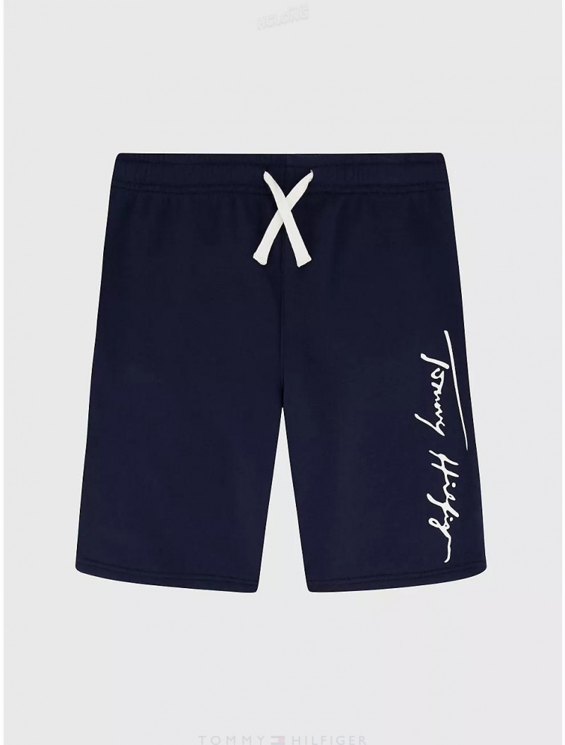 Tommy Hilfiger Big Kids' Signature Knit Short Shorts Navy Blazer | 5349-ABPEH