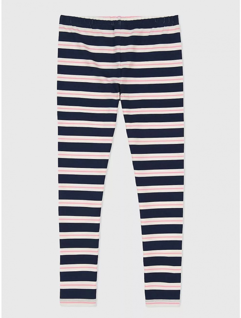 Tommy Hilfiger Big Kids\' Stripe Legging Pants Cobalt Sapphire | 1057-KYCVJ