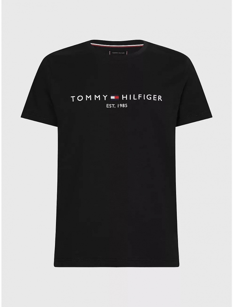 Tommy Hilfiger Big and Tall Hilfiger Logo T-Shirt Big & Tall Black | 3729-MEPCT