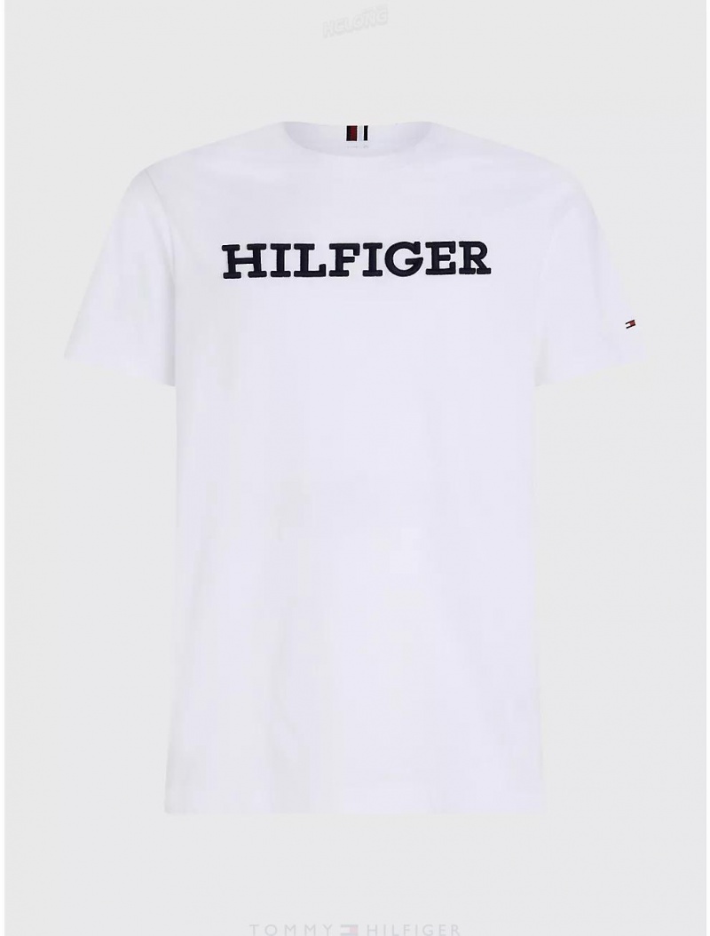 Tommy Hilfiger Big and Tall Hilfiger Monotype T-Shirt Big & Tall White | 8270-NWCMB