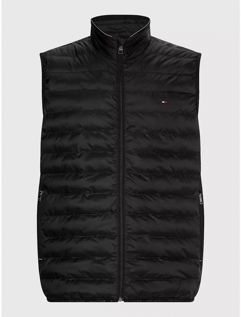 Tommy Hilfiger Big and Tall Recycled Packable Vest Big & Tall Black | 4108-NCOGA