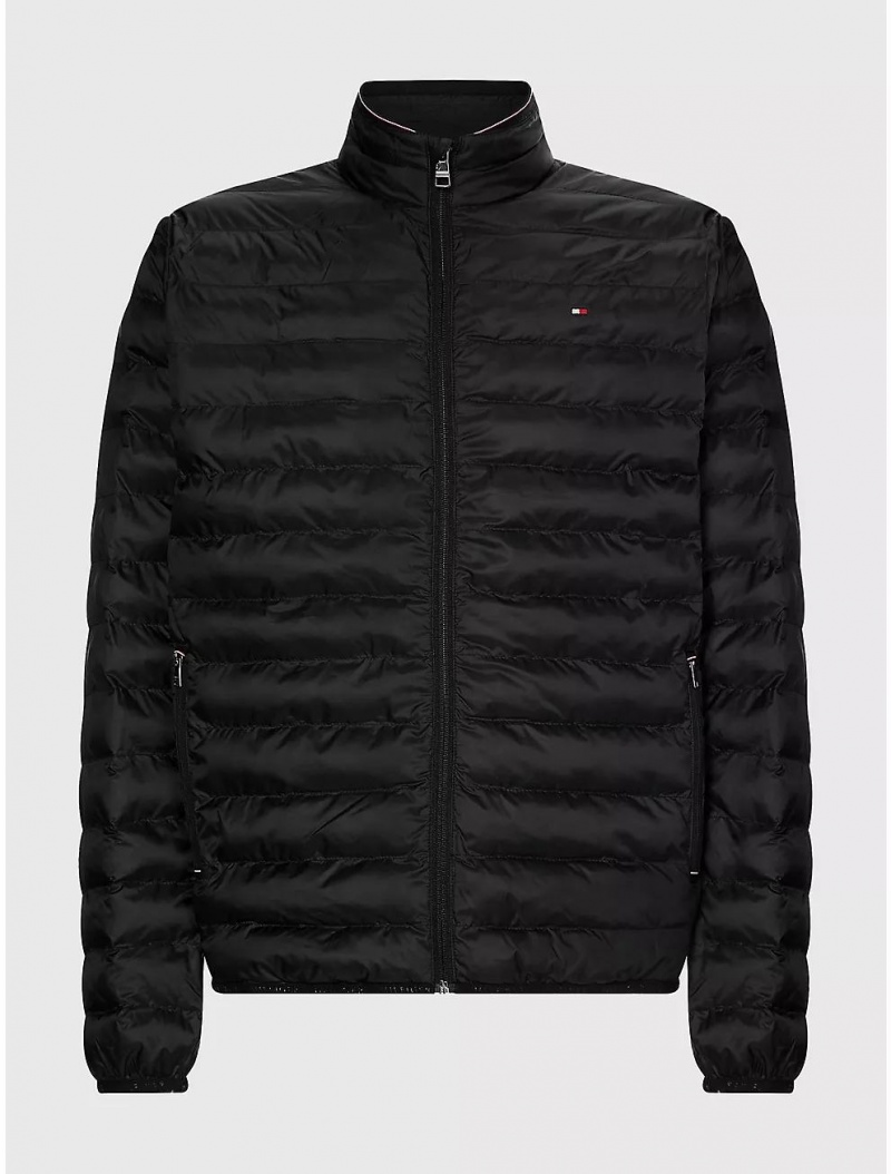 Tommy Hilfiger Big and Tall Recycled Packable Jacket Jackets Black | 9162-UJFCB