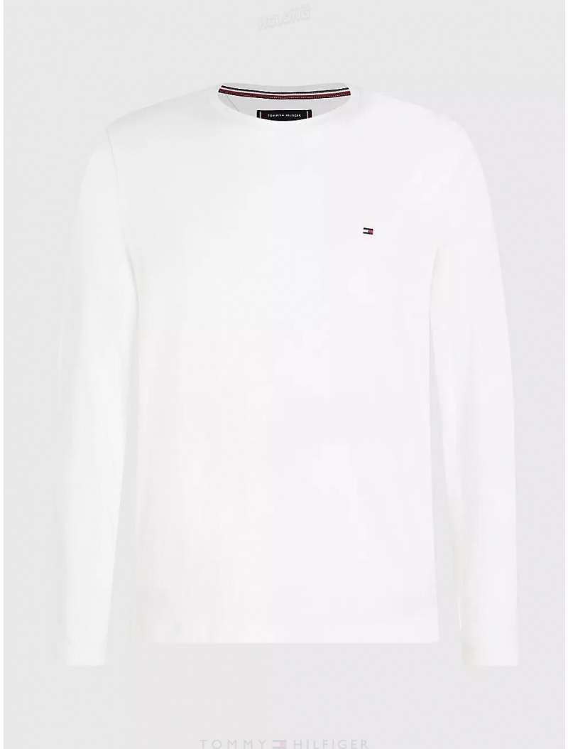 Tommy Hilfiger Big and Tall Stretch Cotton T-Shirt Big & Tall White | 0264-EJDRX