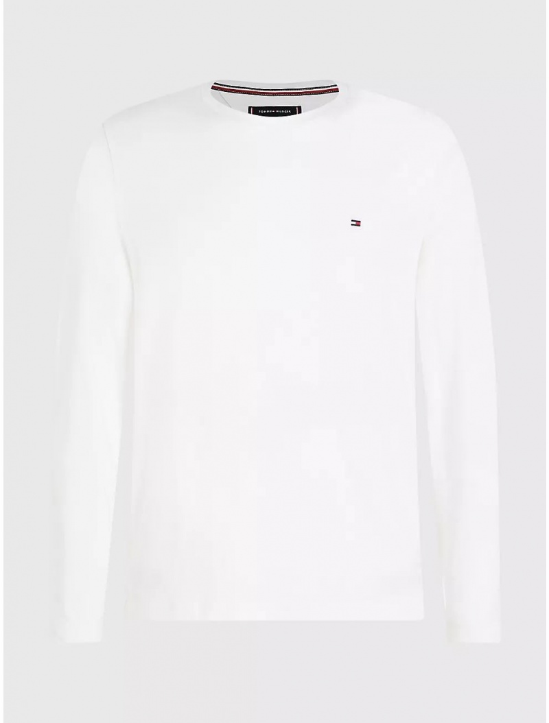 Tommy Hilfiger Big and Tall Stretch Cotton T-Shirt Big & Tall White | 0264-EJDRX