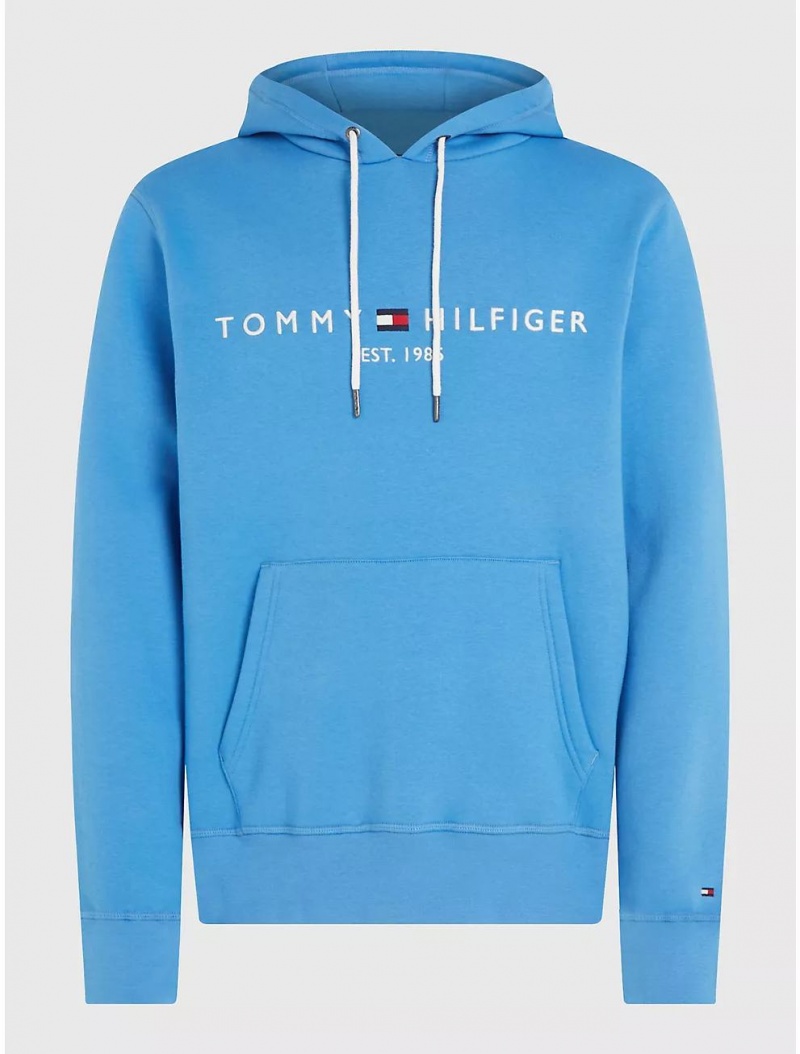 Tommy Hilfiger Big and Tall Tommy Logo Hoodie Big & Tall Iconic Blue | 5482-DZAKS